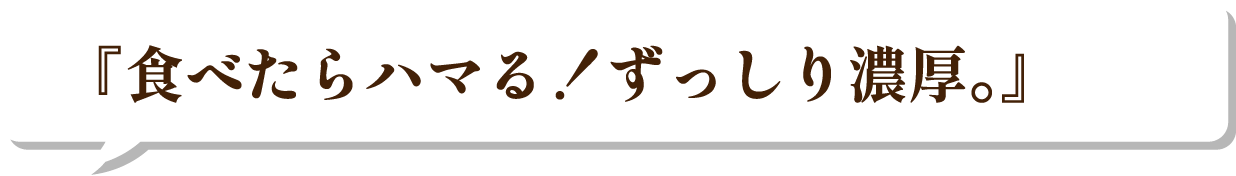 『食べたらハマる！ずっしり濃厚。』